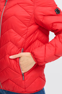 Fransa Frpadma Poinsettia Red Puffa Coat, 20609336