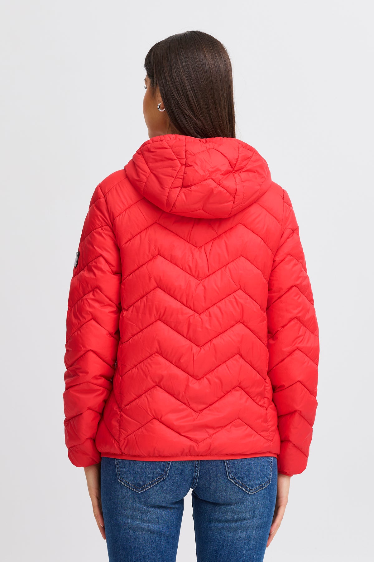 Fransa Frpadma Poinsettia Red Puffa Coat, 20609336