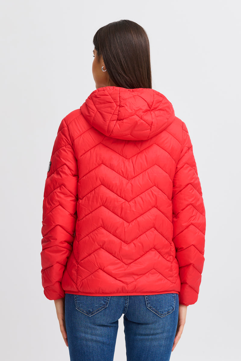 Fransa Frpadma Poinsettia Red Puffa Coat, 20609336