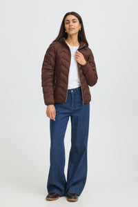 Fransa FrBaPadding Chocolate Hot Fudge Puffa Coat with Hood, 20609336