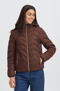 Fransa FrBaPadding Chocolate Hot Fudge Puffa Coat with Hood, 20609336