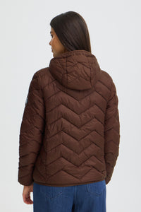 Fransa FrBaPadding Chocolate Hot Fudge Puffa Coat with Hood, 20609336