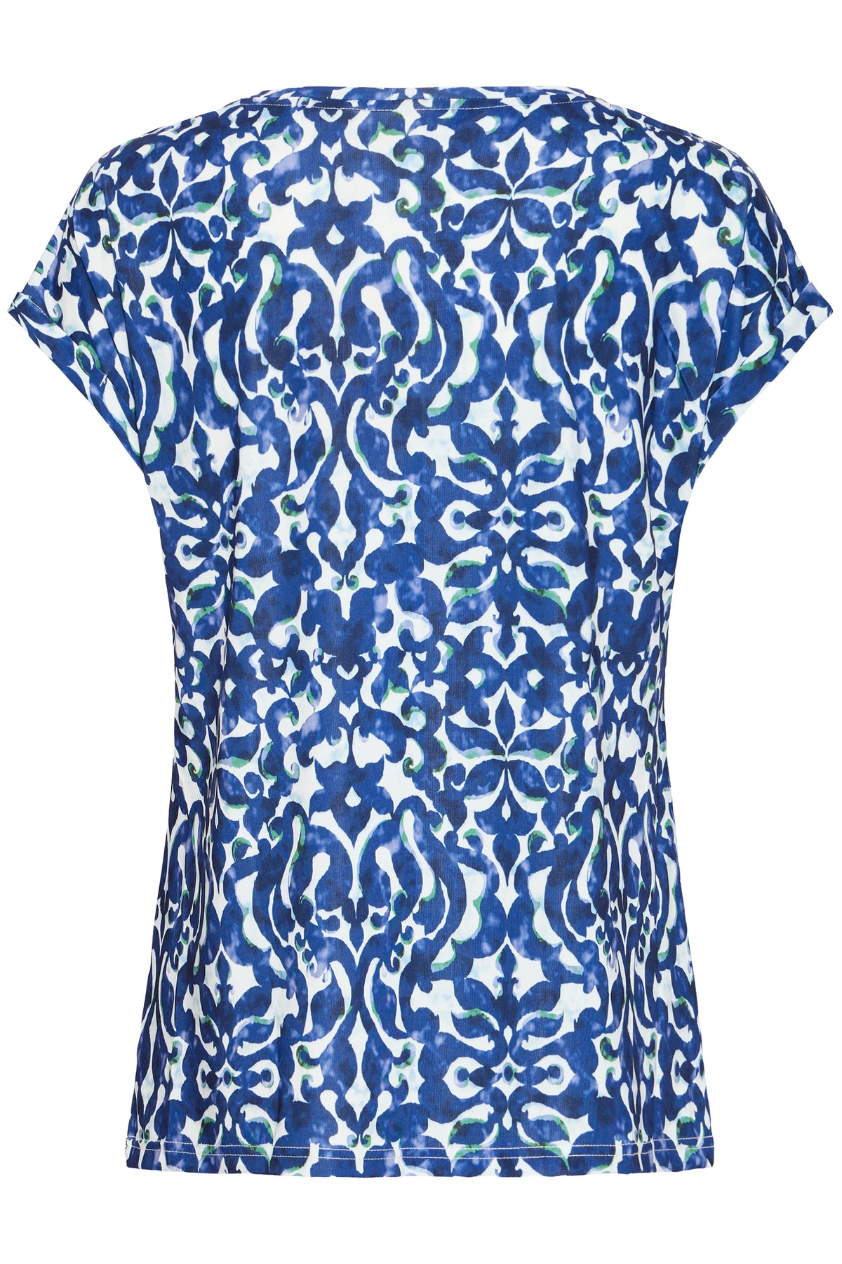 Fransa FrSeen Cobalt Navy Blue Printed T-Shirt