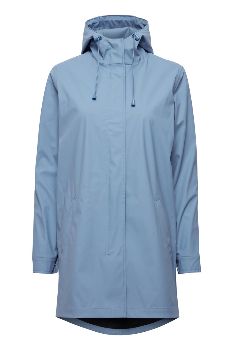 Fransa Frrainfall Silver Lake Blue Rain Coat, 20611007