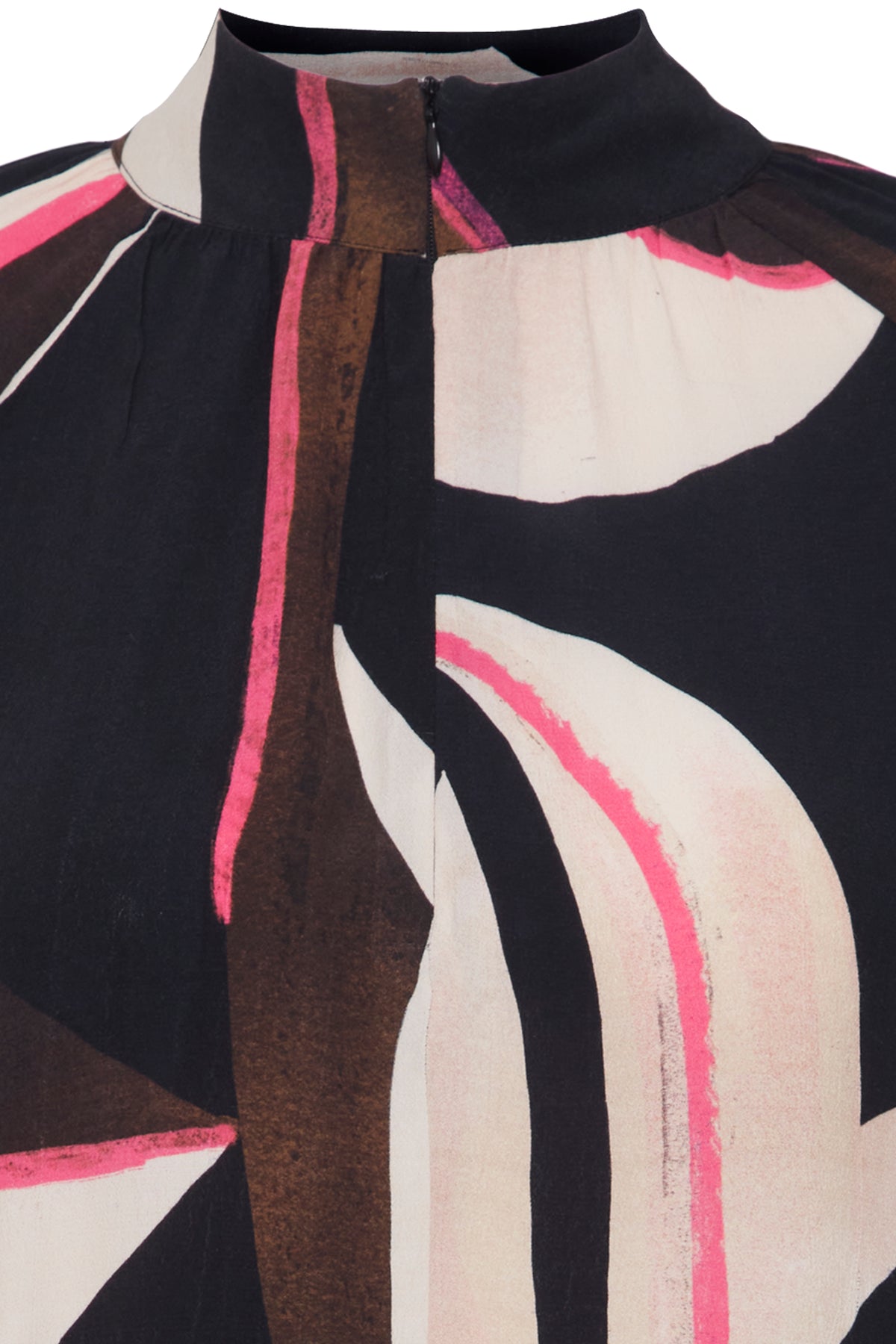 Fransa Frlena Navy Blazer/Pink Abstract Printed Blouse, 20613285