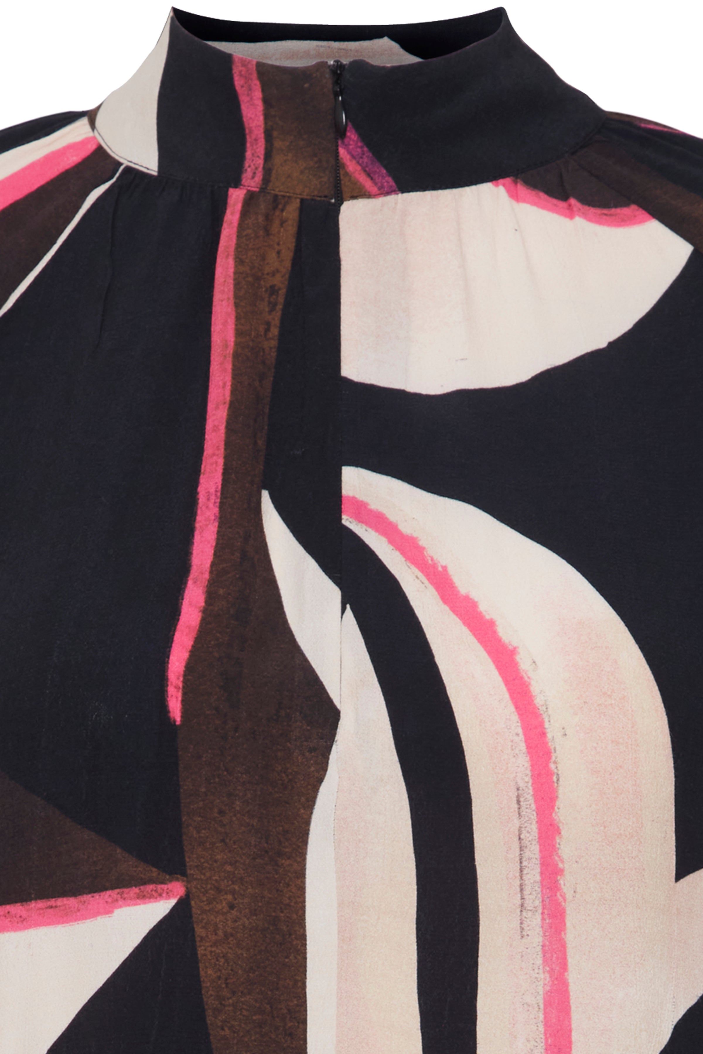 Fransa Frlena Navy Blazer/Pink Abstract Printed Blouse, 20613285 – Ruby 67  Boutique | Blusenshirts