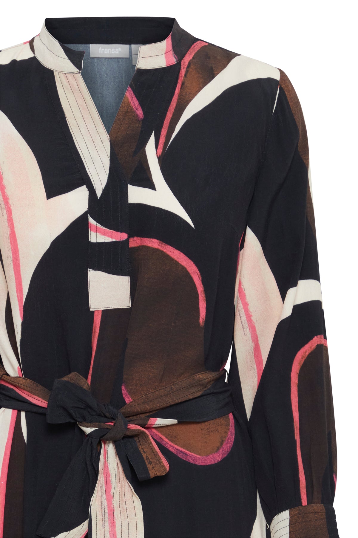 Fransa Frlena Navy Blazer/Pink Abstract Boutique Ruby Dress, Midi – Printed 67 20613286