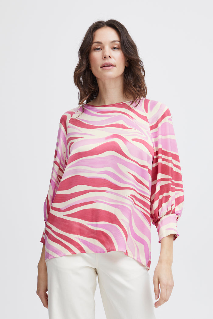 Fransa FrZena Pink Frosting Abstract Printed Top, 20613638