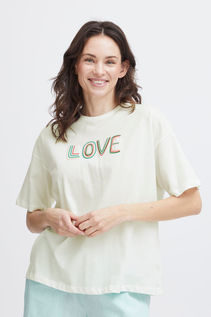 Fransa FrKoko Blanc de Blanc Oversized 'LOVE' T-Shirt, 20613772