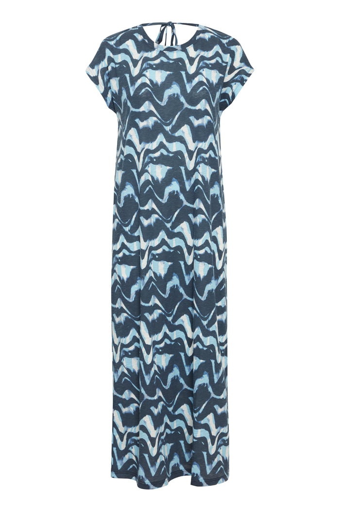 Fransa Sansa Navy Blazer Printed Jersey Maxi Dress, 20613919