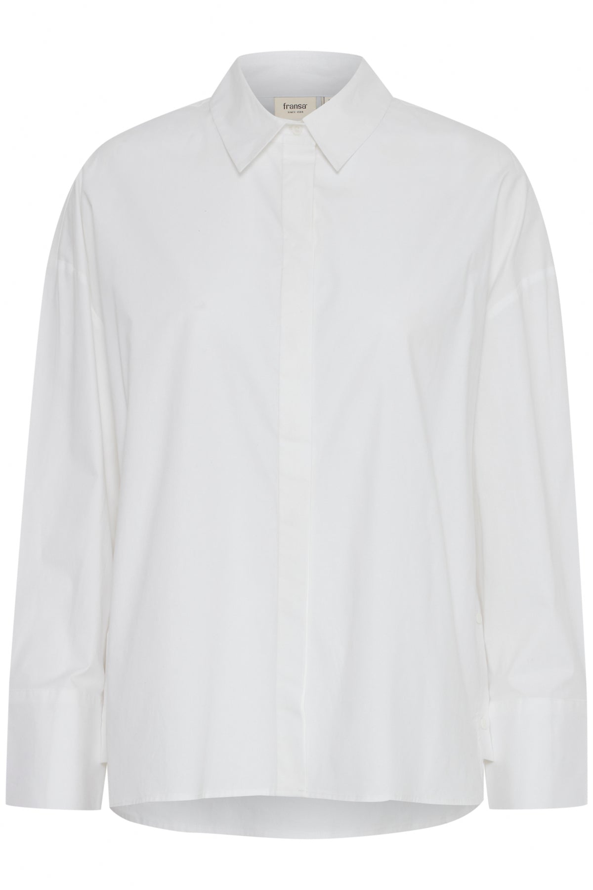 Fransa FrVuja Off White Oversized Layering Button Side Shirt, 20614547