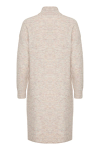 Fransa Frsanny Limestone Melange Knitted Half Zip Jumper Dress, 20614681