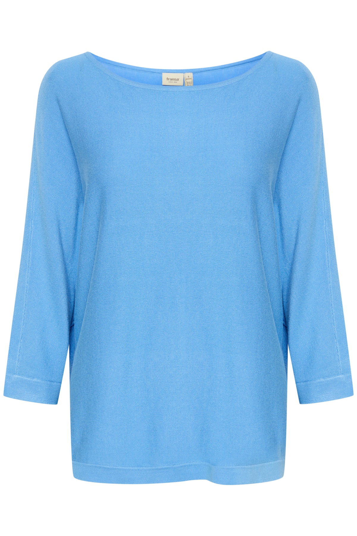 Fransa FrClia Azure Blue Oversized 3/4 Sleeve Knit