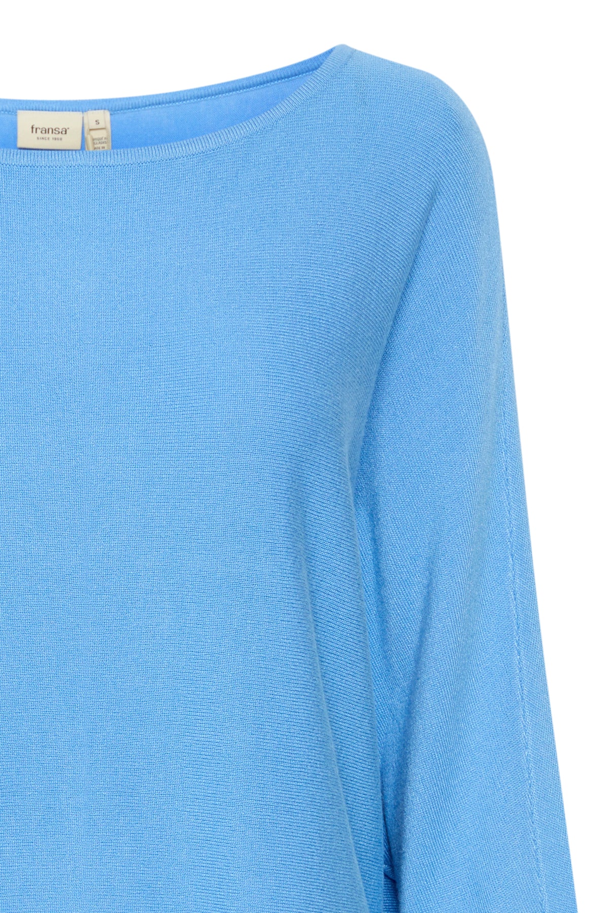 Fransa FrClia Azure Blue Oversized 3/4 Sleeve Knit