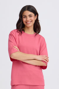 Fransa FrAurora Honeysuckle Pink Modal Oversized T-Shirt, 20615492