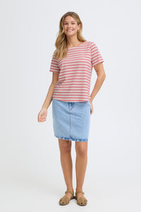 Fransa FrJosie Lotus Pink Stripe T-Shirt, 20615550