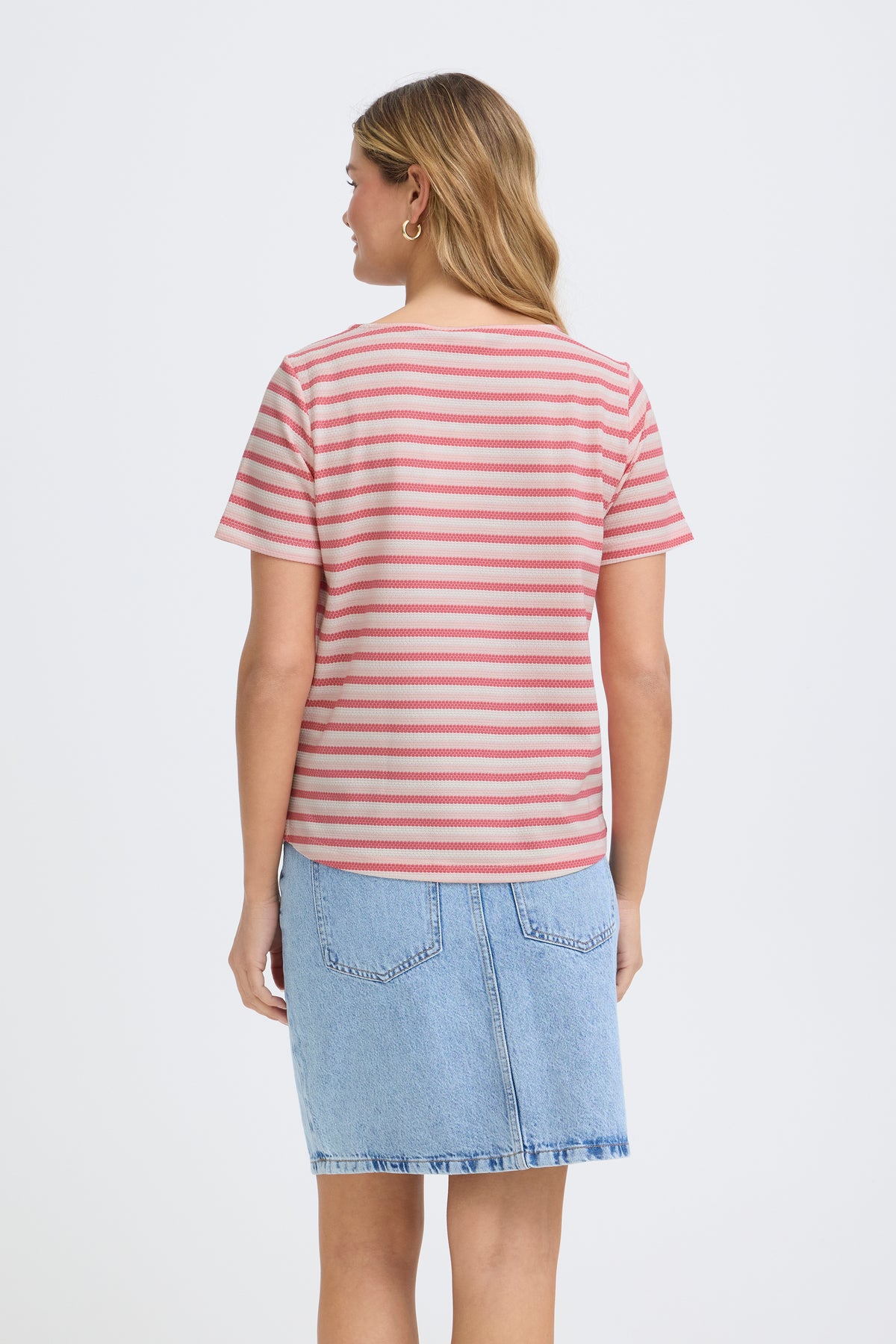 Fransa FrJosie Lotus Pink Stripe T-Shirt, 20615550