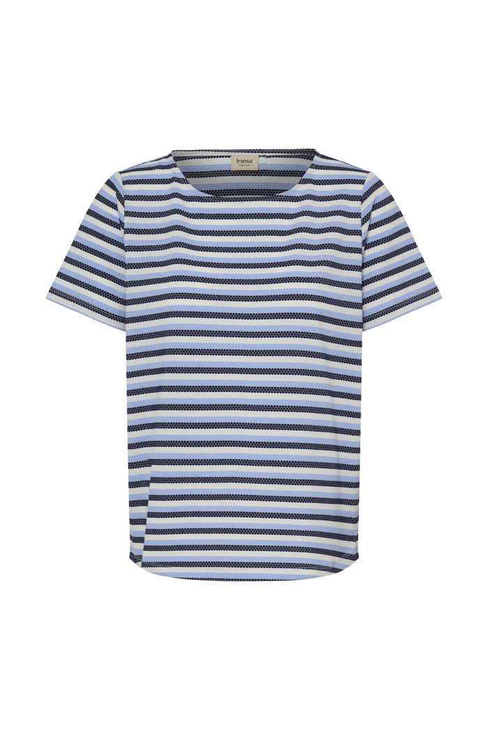 Fransa FrJosie Hydrangea Blue Stripe T-Shirt