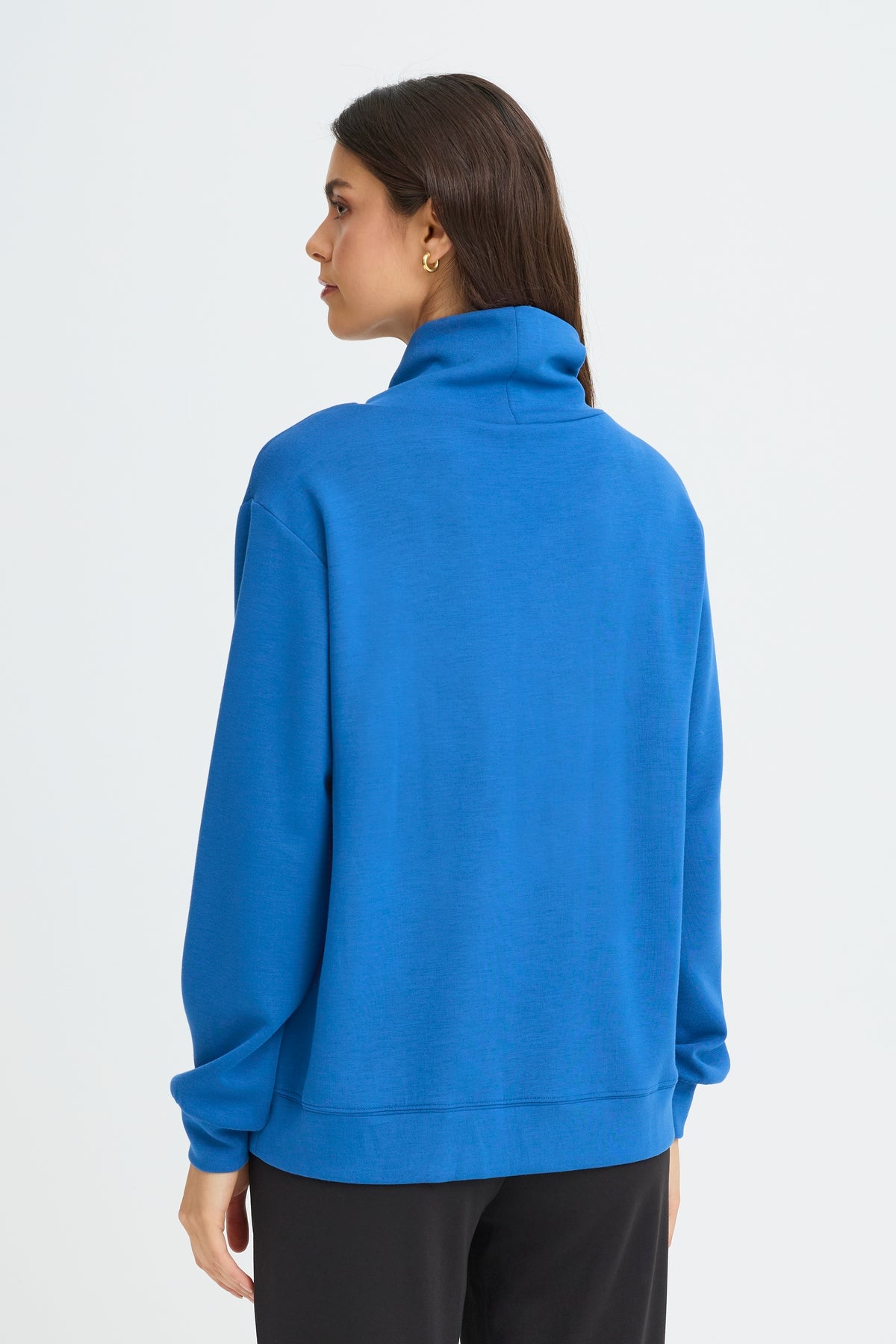 Fransa FrAurora True Blue Modal Cowl Neck Sweatshirt