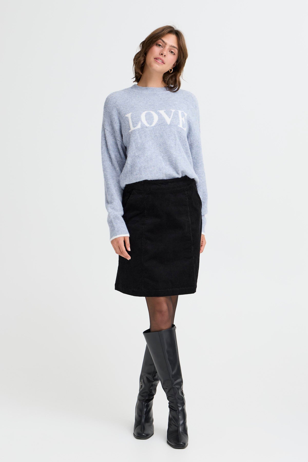 Fransa FrFlorence Infinity Blue Supersoft 'LOVE' Knit