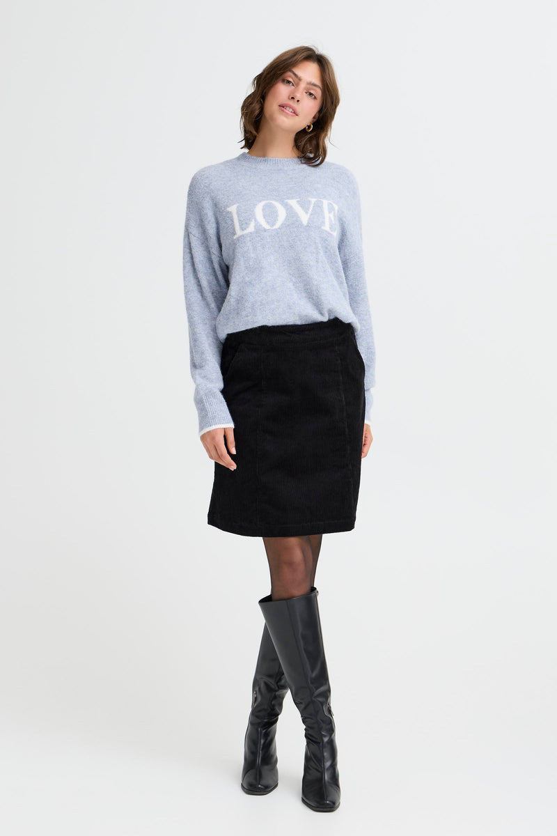 Fransa FrFlorence Infinity Blue Supersoft 'LOVE' Knit