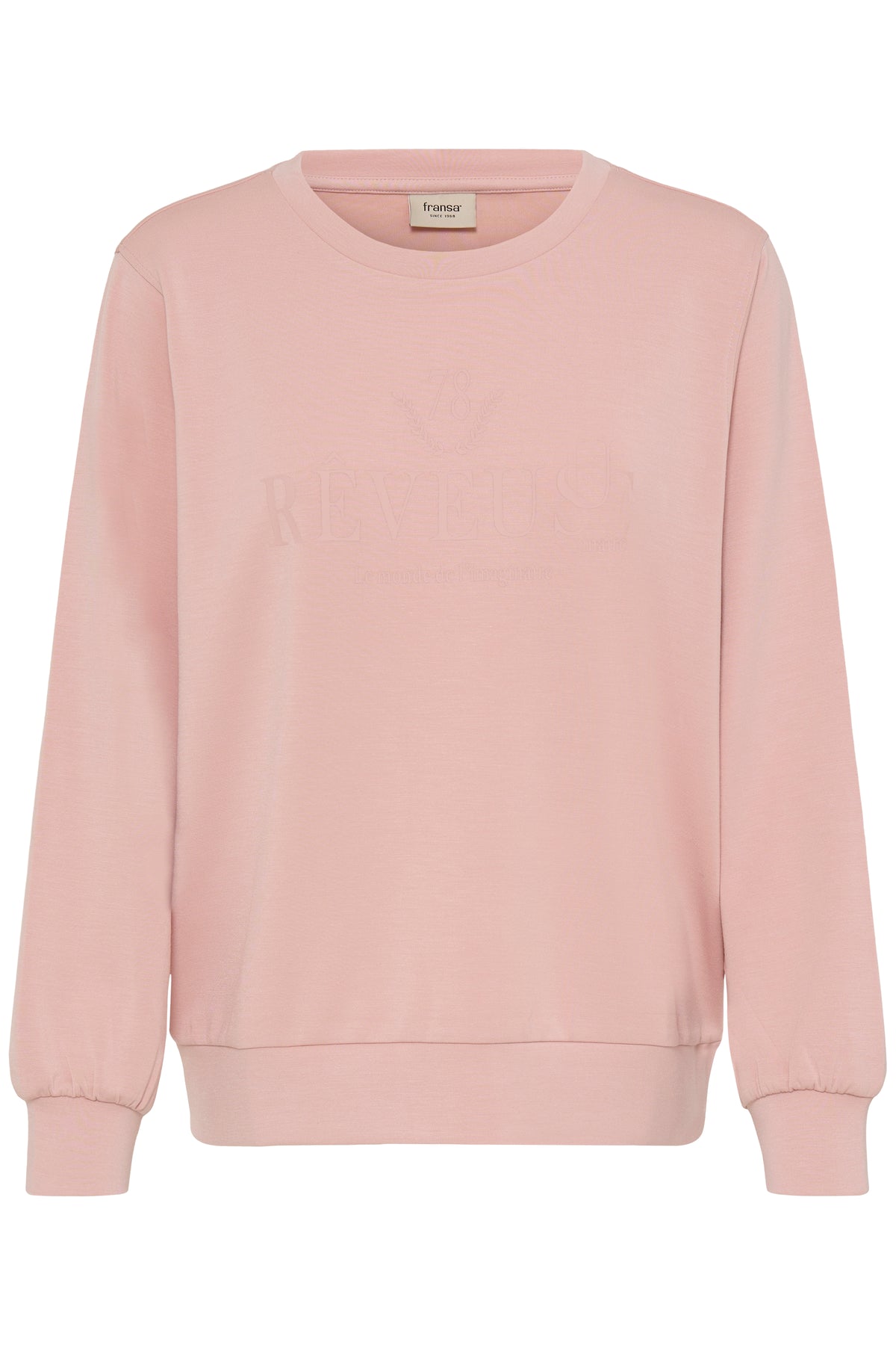 Fransa FrAurora Blush Rose Modal Logo Sweatshirt