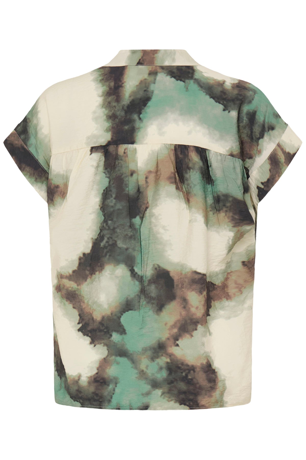 Fransa FrAyla Marble Creme de Menthe Printed V-Neck Blouse