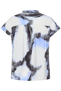 Fransa FrAyla Marble Hydrangea Printed V-Neck Blouse, 20617672