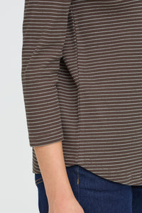 Fransa FrJorelia Driftwood Stripe Long Sleeve Dip