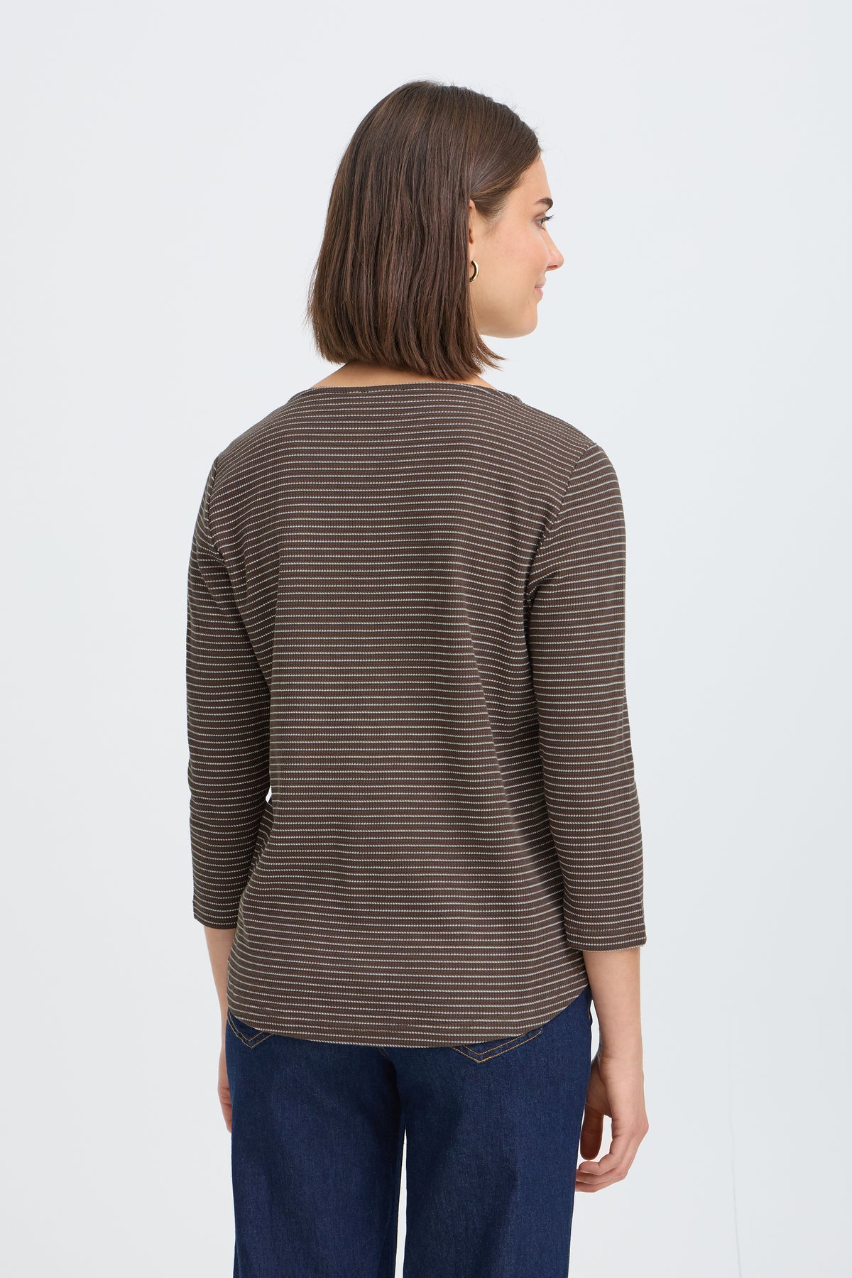 Fransa FrJorelia Driftwood Stripe Long Sleeve Dip