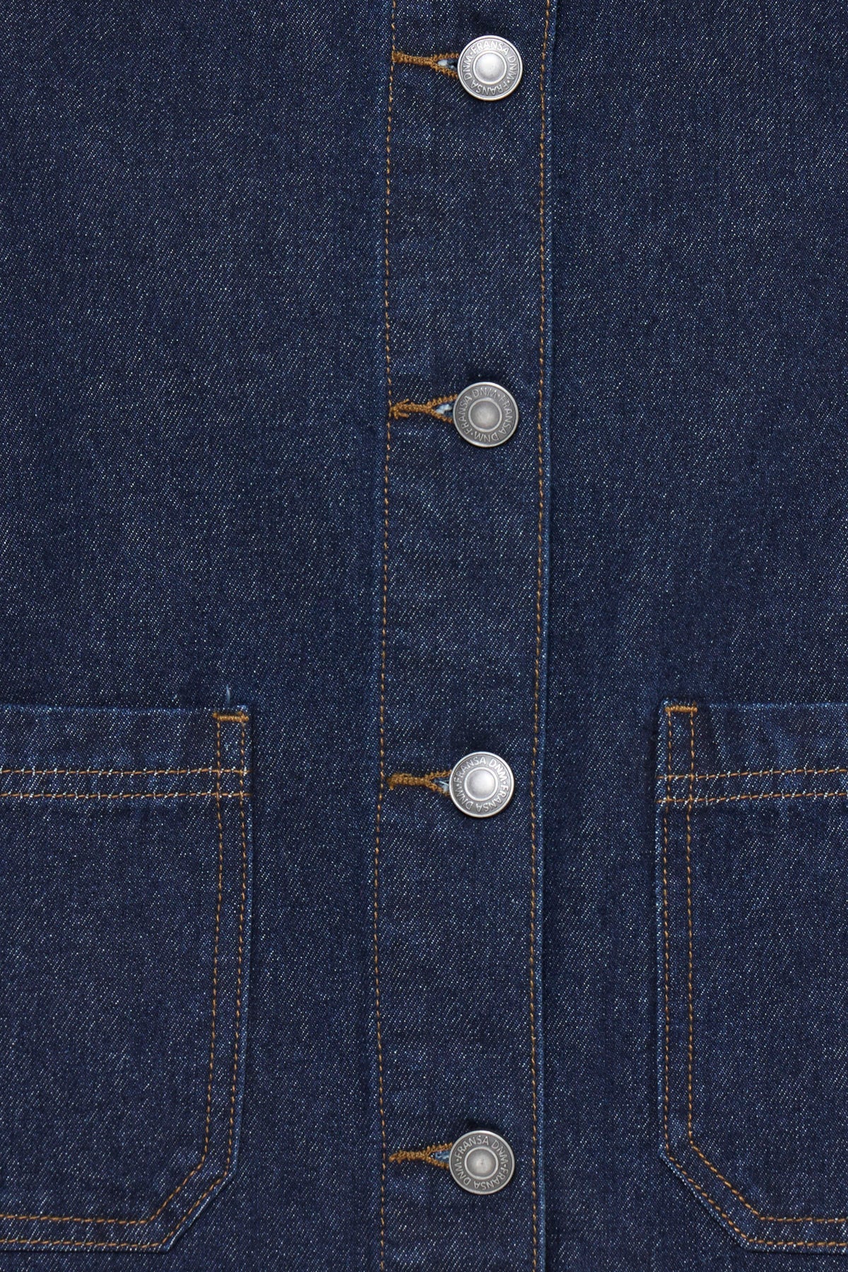 Fransa FrLeslie Dark Blue Denim Barn Jacket with Cord Collar, 20618311