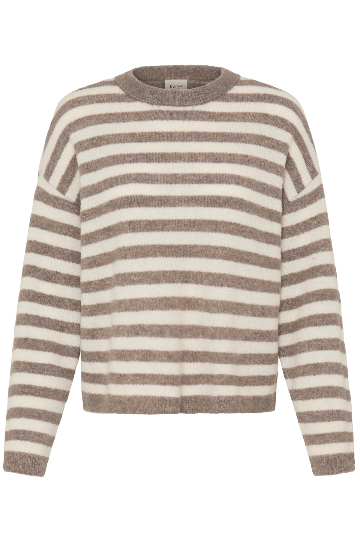 Fransa FrIdaa Driftwood Taupe Striped Supersoft Knit, 20618351