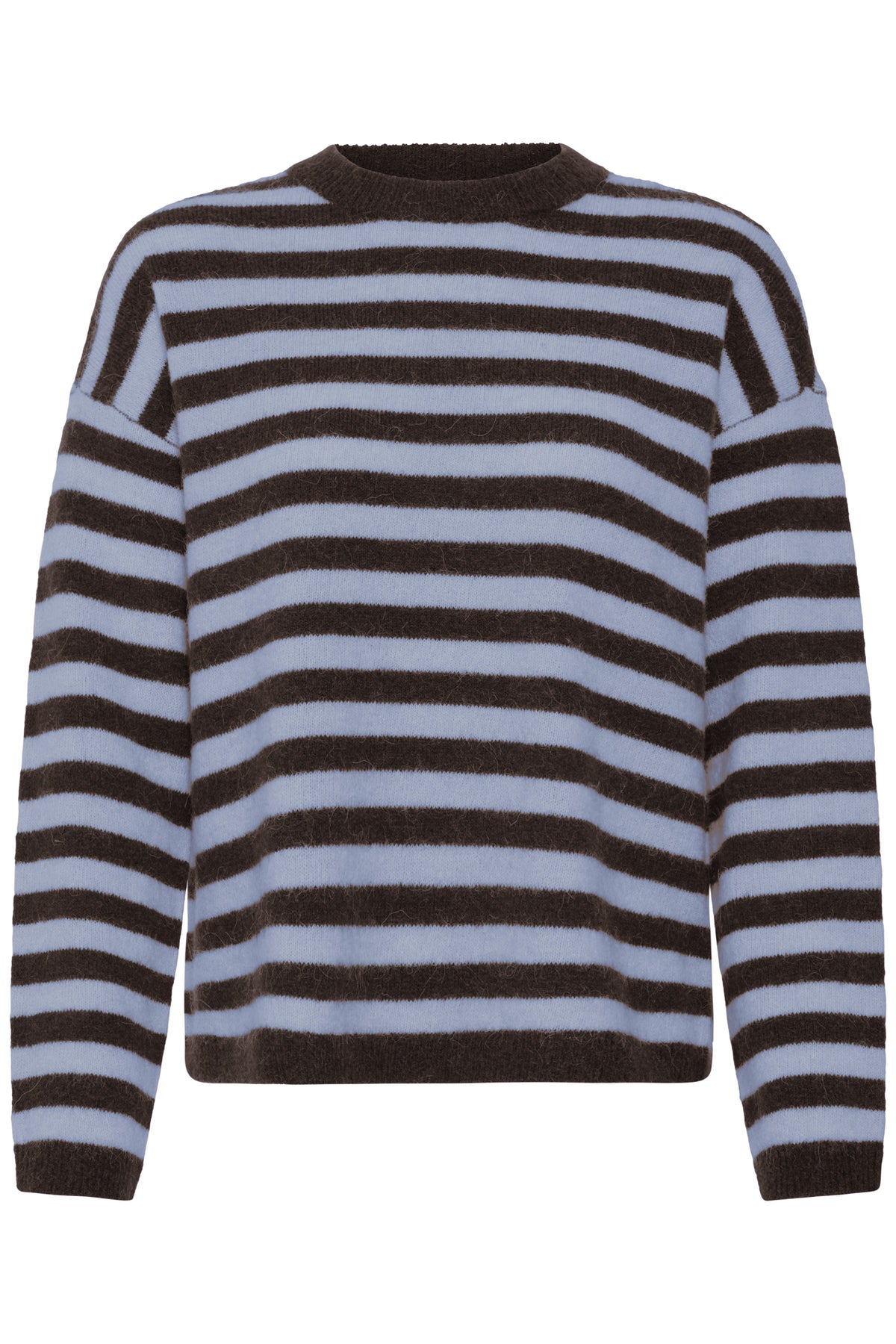 Fransa FrIdaa Fudge Chocolate/Baby Blue Striped Supersoft Knit, 20618351