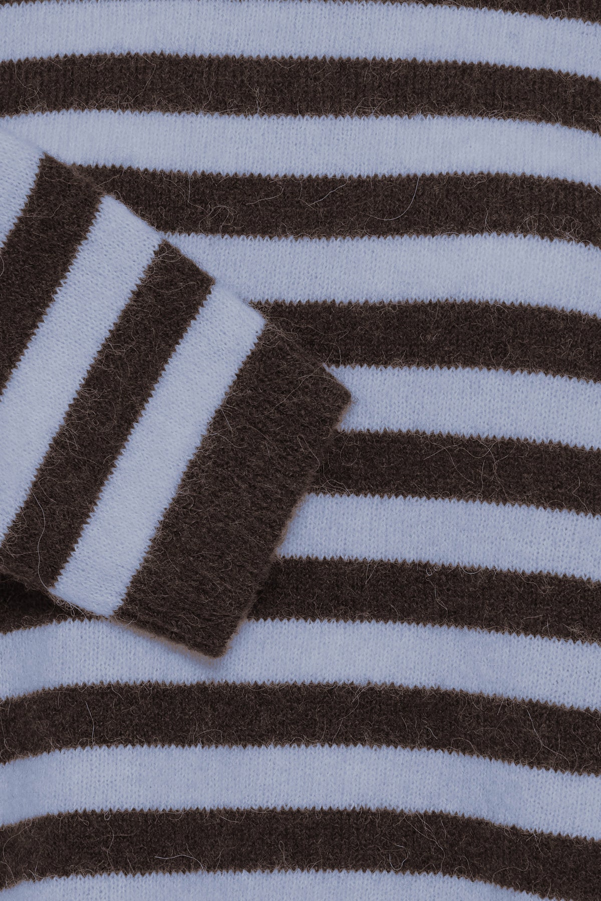 Fransa FrIdaa Fudge Chocolate/Baby Blue Striped Supersoft Knit, 20618351