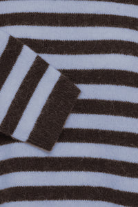 Fransa FrIdaa Fudge Chocolate/Baby Blue Striped Supersoft Knit, 20618351