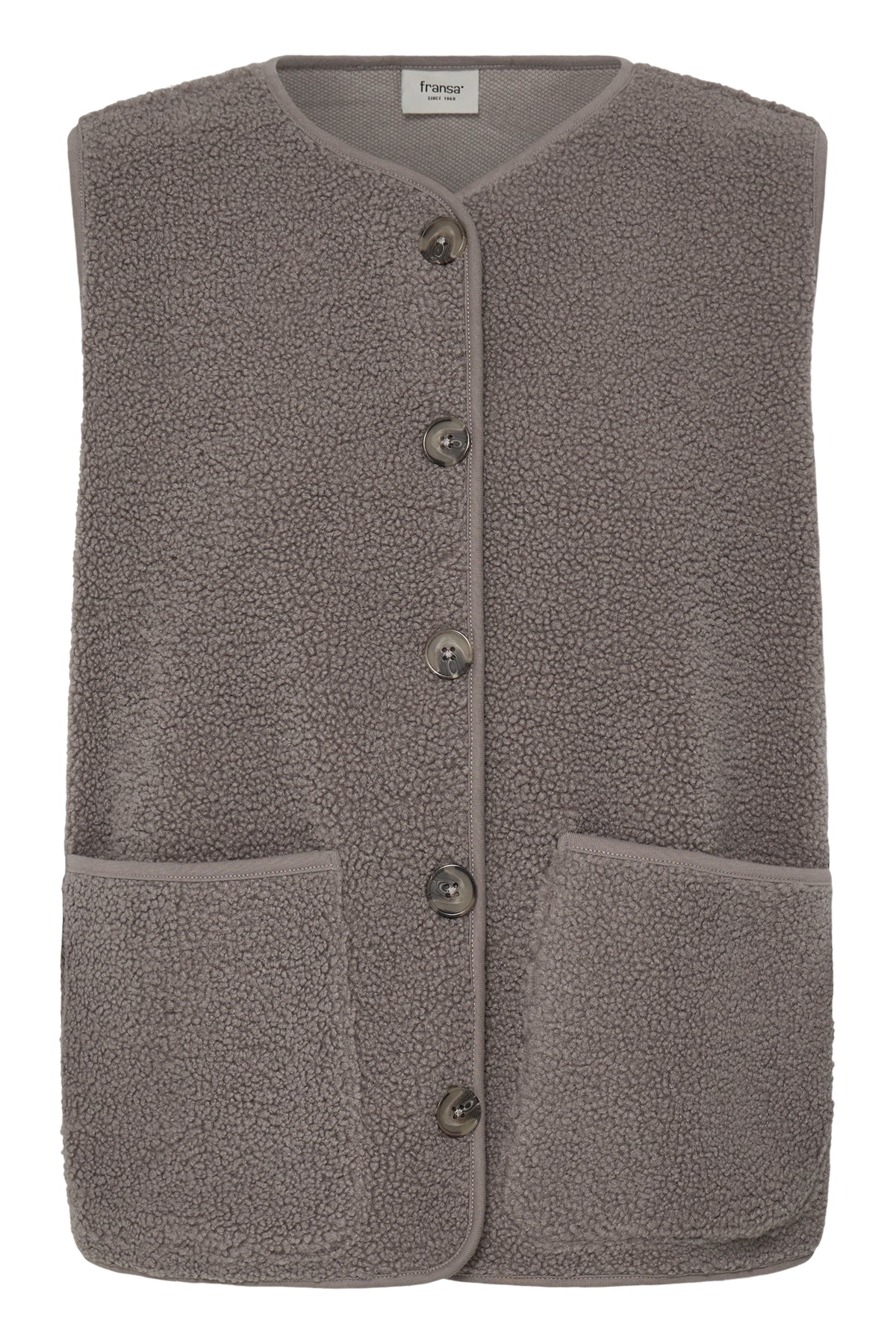 Fransa FrTenya Driftwood Teddy Fleece Gilet, 20618525