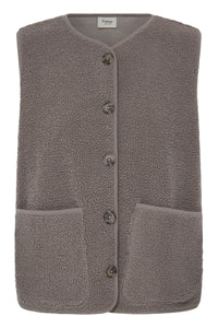 Fransa FrTenya Driftwood Teddy Fleece Gilet, 20618525