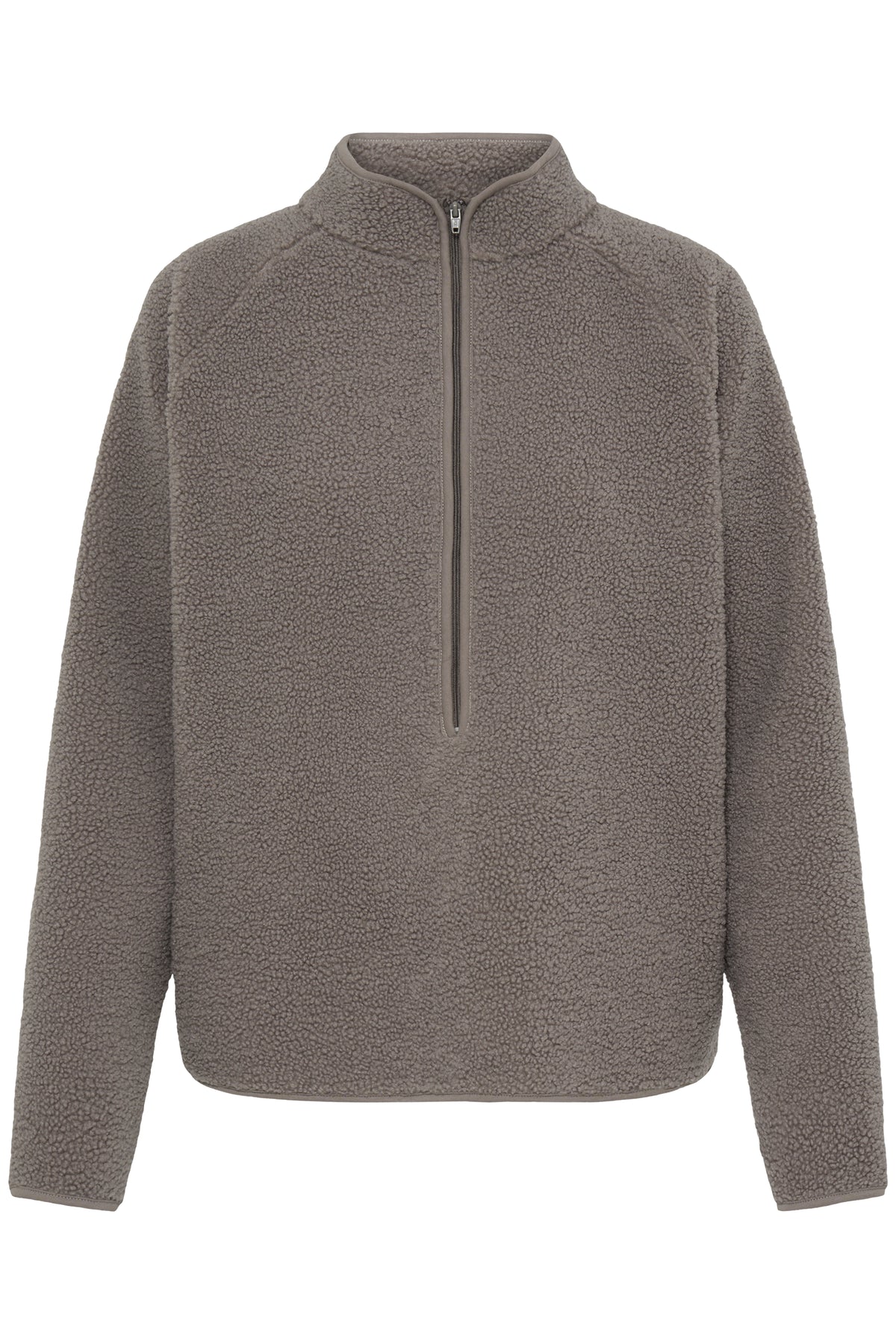 Fransa FrTenya Driftwood 1/2 Zip Teddy Fleece