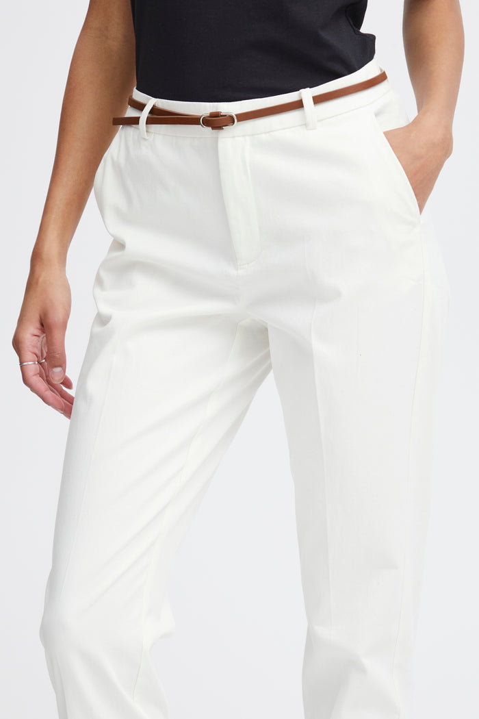 B.Young Days Off White Chino Trousers with Belt, 20803473