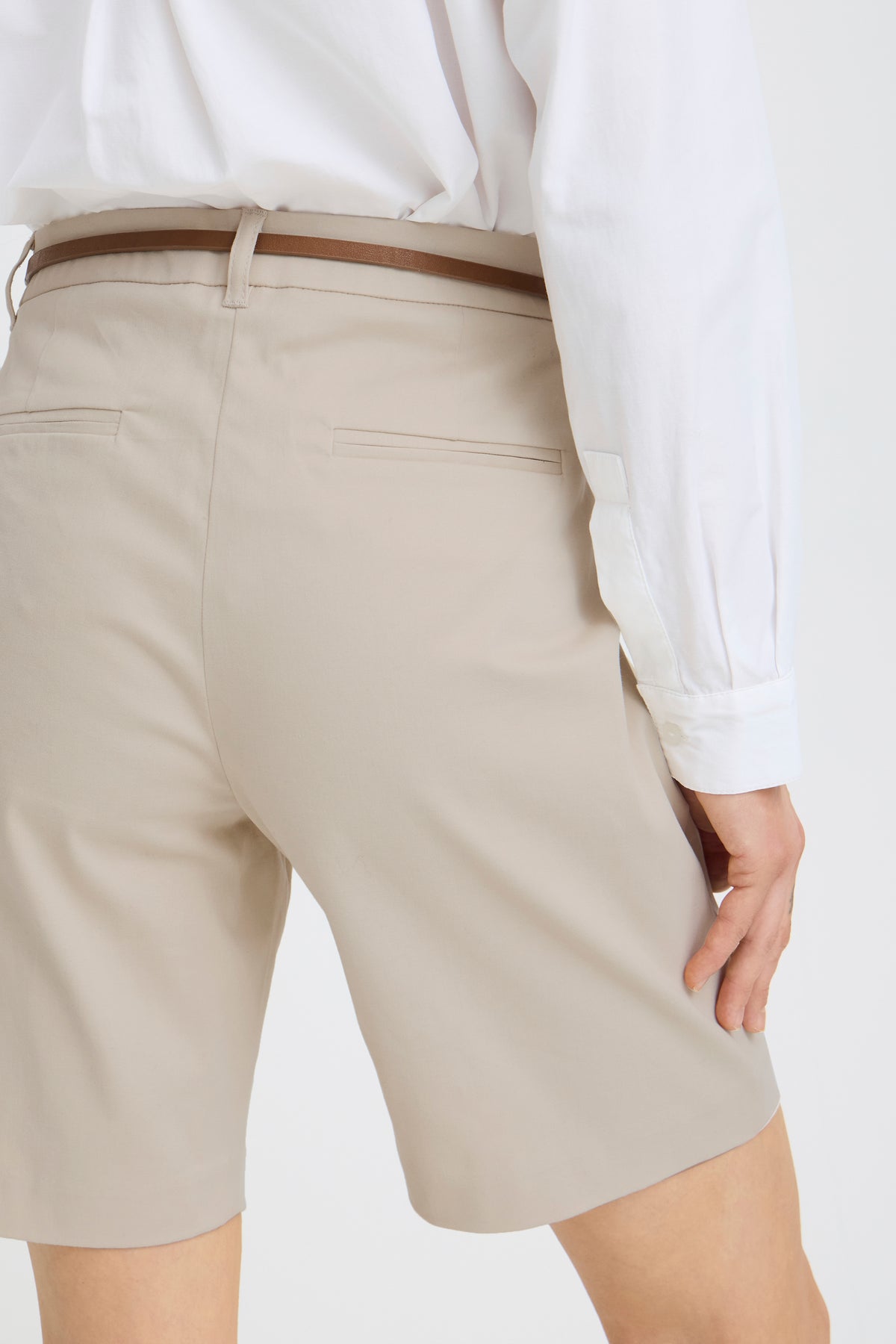 B.Young Bydays Cement Beige Chino Shorts with Belt, 20805588