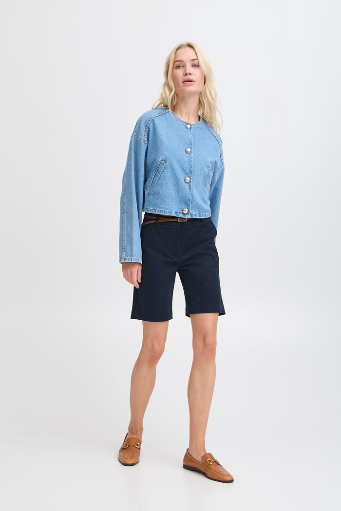 B.Young Bydays Copenhagen Navy Chino Shorts with Belt, 20805588