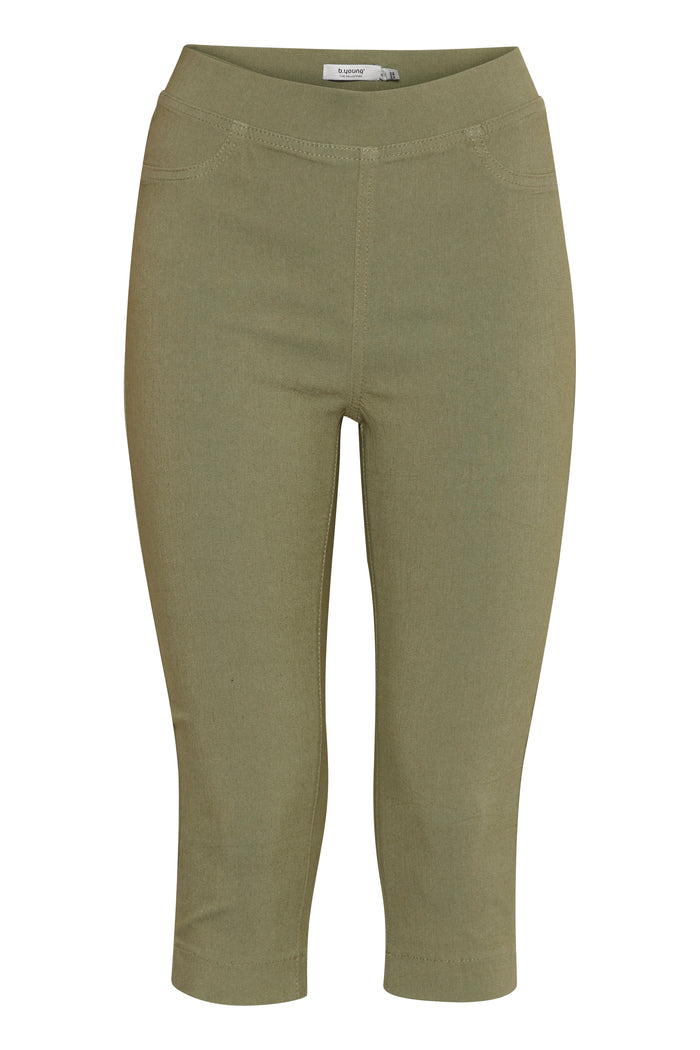B.Young Bykeira Bydixi Aloe Capri Trouser with Slit Detailing