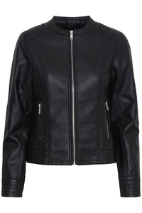 B.Young Byacom Black Faux Leather Jacket