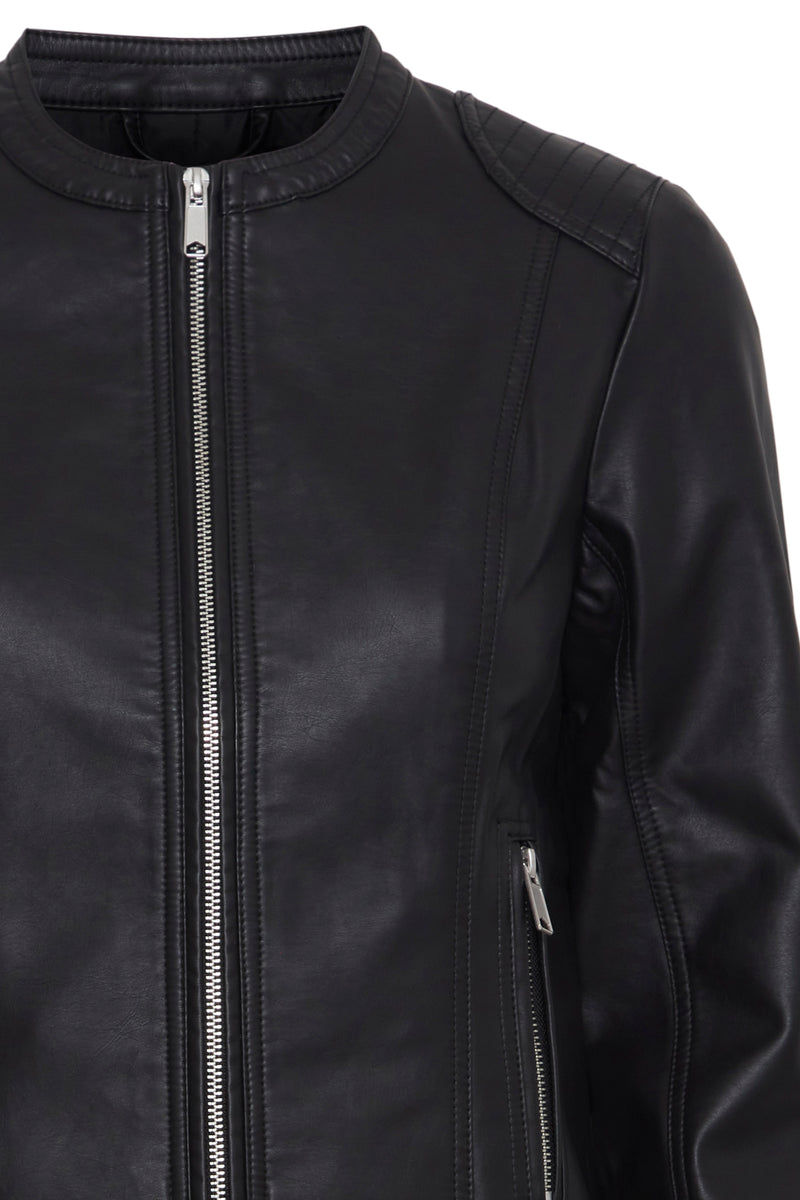 B.Young Byacom Black Faux Leather Jacket