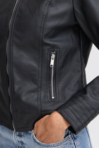 B.Young Byacom Black Faux Leather Jacket