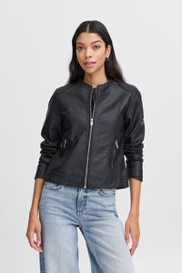B.Young Byacom Black Faux Leather Jacket