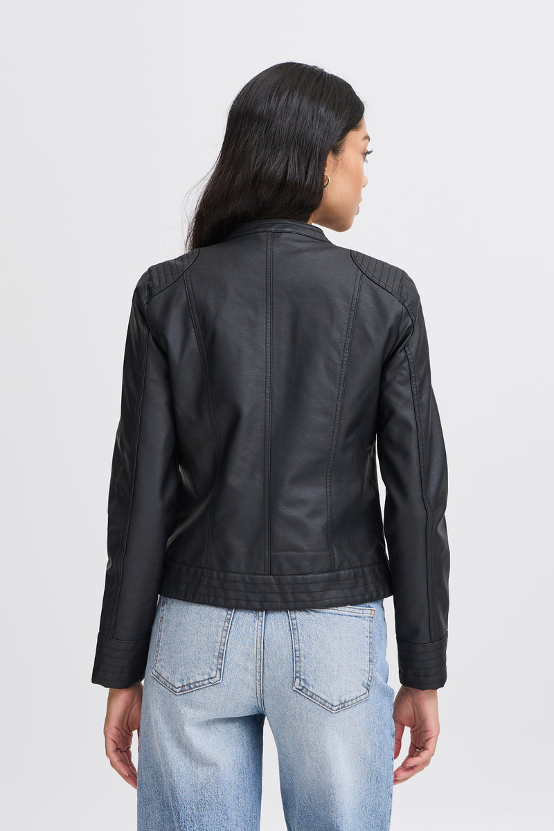 B.Young Byacom Black Faux Leather Jacket