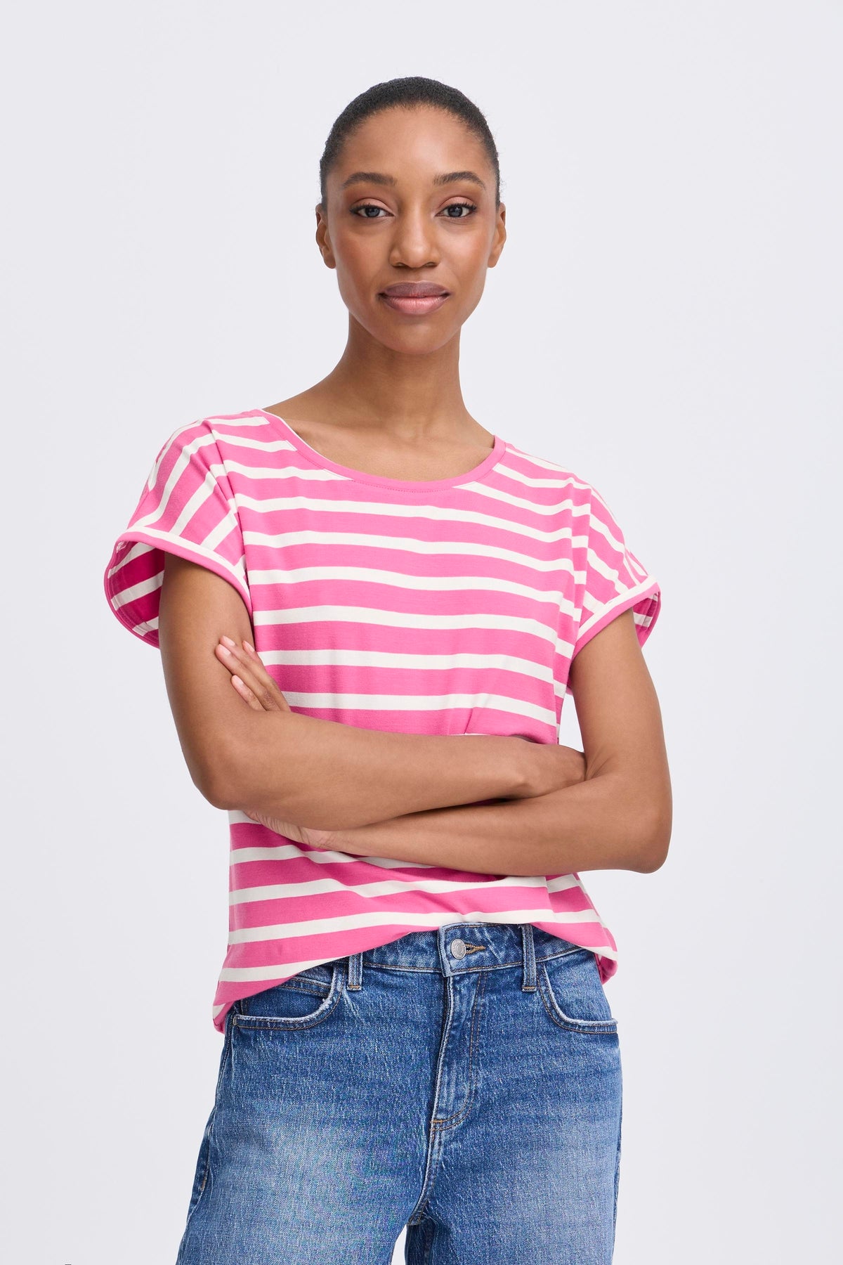B.Young ByPamila Phlox Pink Stripe T-Shirt, 20809561