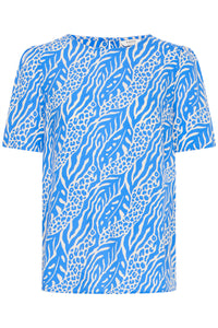 B.Young ByMmJoella Nebulas Blue/Sand Nature Print Blouse, 20811222