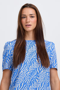 B.Young ByMmJoella Nebulas Blue/Sand Nature Print Blouse, 20811222